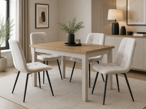 Extending dining table beige - table,