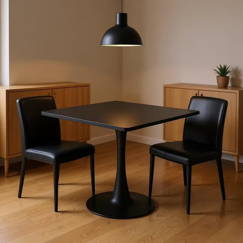 80x80 square dining table w - 80x80, b&w