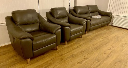 Grey leather living - grey,
